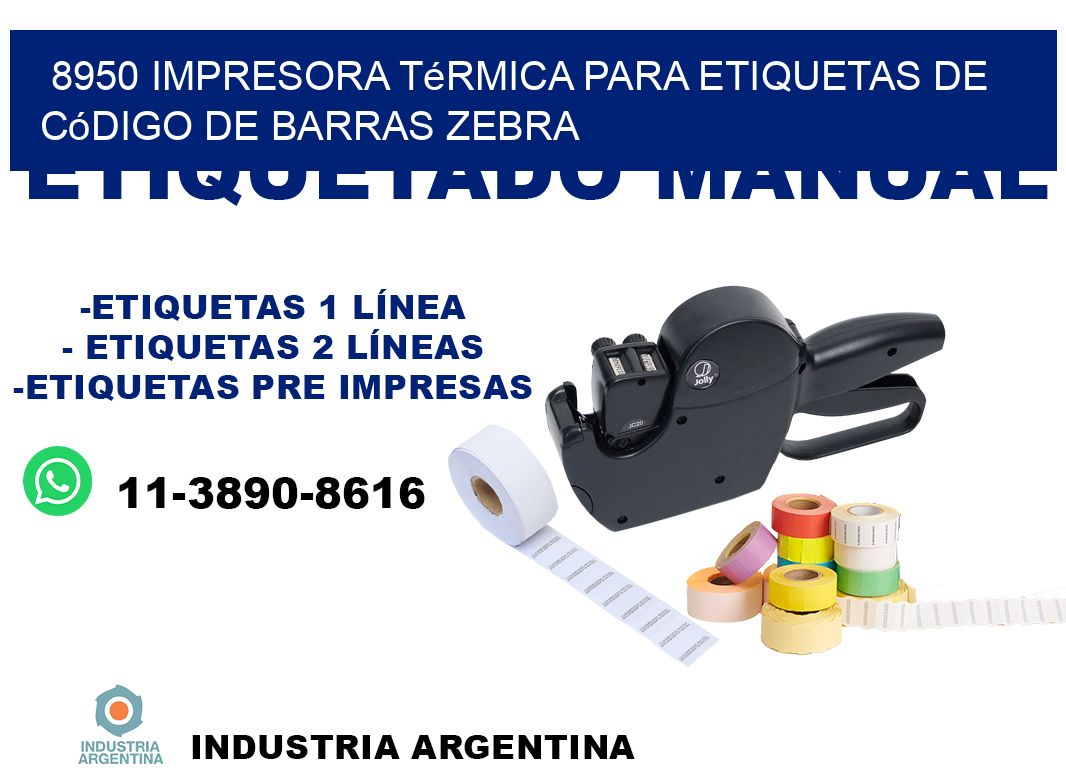 8950 impresora térmica para etiquetas de código de barras Zebra