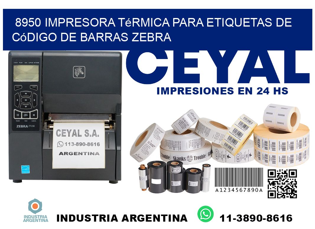 8950 impresora térmica para etiquetas de código de barras Zebra