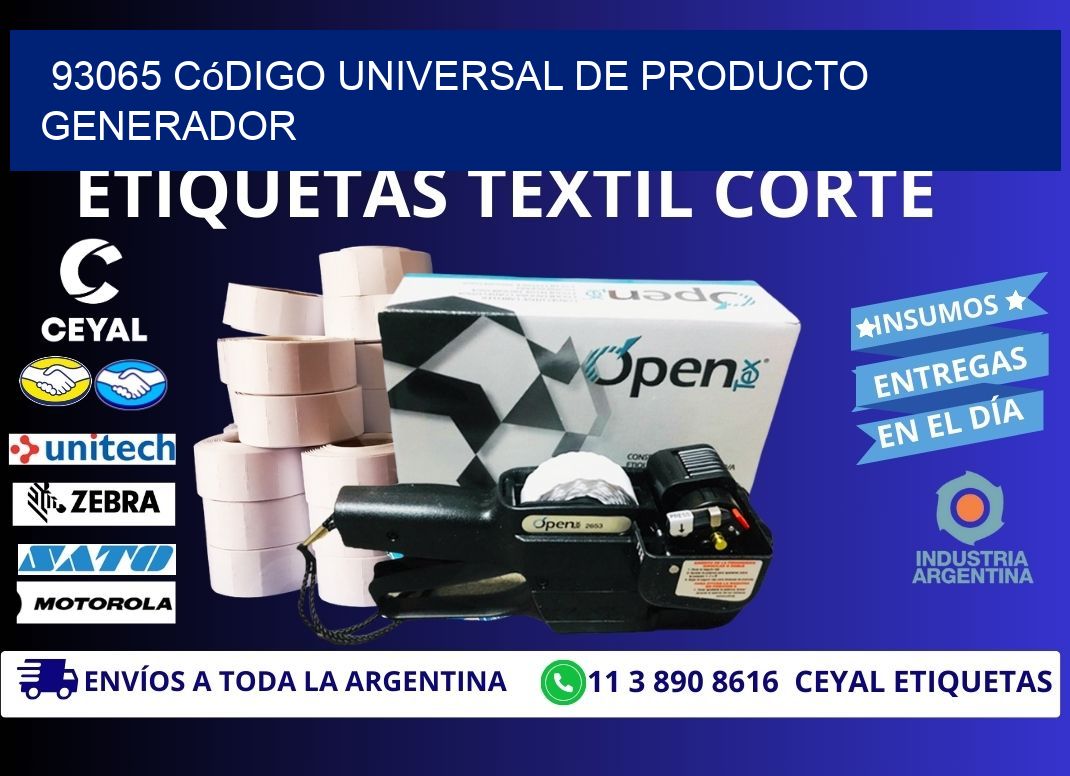 93065 Código universal de producto generador