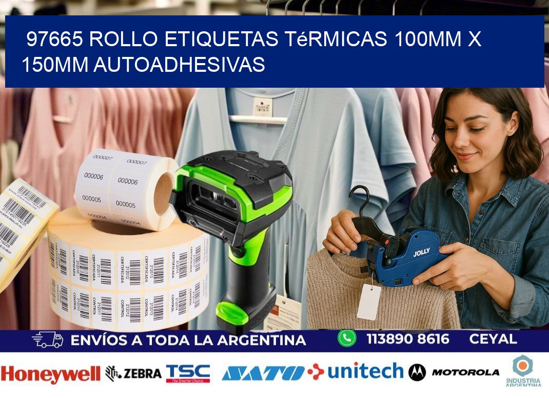 97665 Rollo Etiquetas Térmicas 100mm X 150mm Autoadhesivas