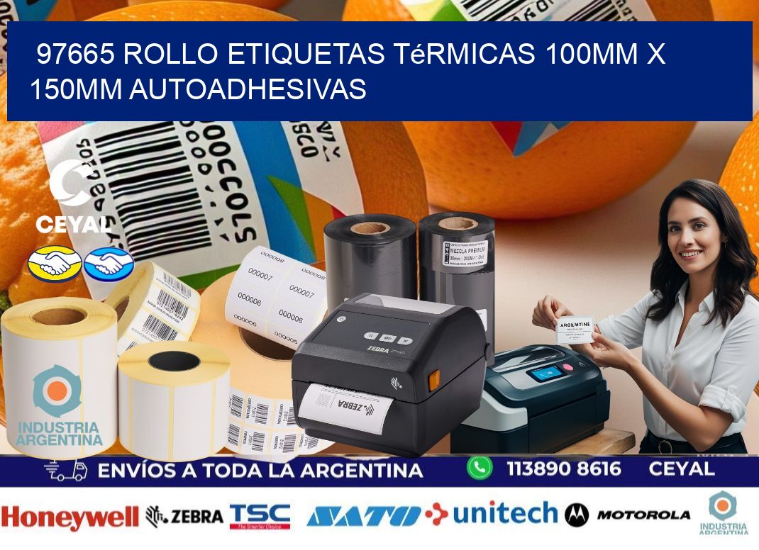97665 Rollo Etiquetas Térmicas 100mm X 150mm Autoadhesivas