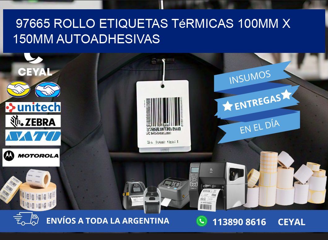 97665 Rollo Etiquetas Térmicas 100mm X 150mm Autoadhesivas