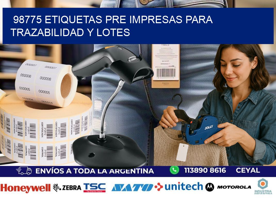 98775 etiquetas pre impresas para trazabilidad y lotes