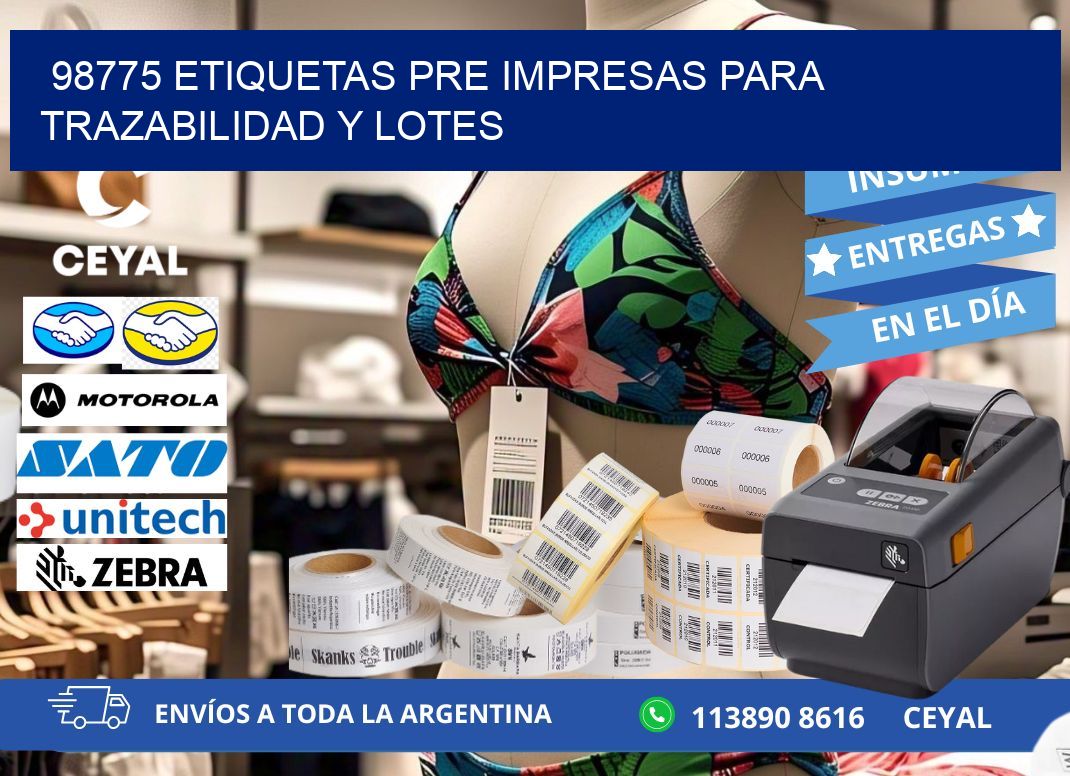 98775 etiquetas pre impresas para trazabilidad y lotes