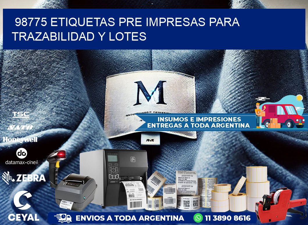 98775 etiquetas pre impresas para trazabilidad y lotes