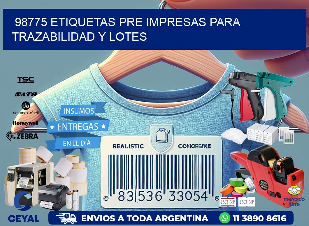 98775 etiquetas pre impresas para trazabilidad y lotes