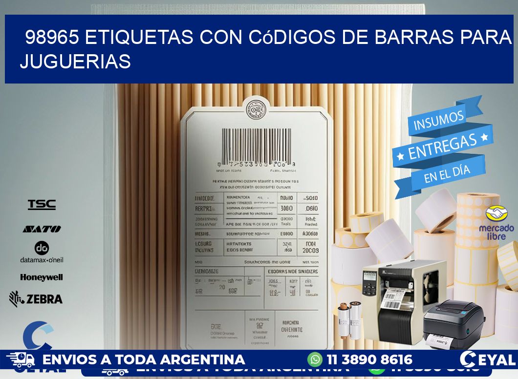 98965 etiquetas con códigos de barras para juguerias