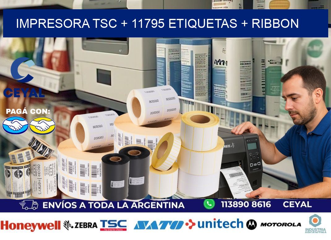impresora TSC + 11795 etiquetas + ribbon