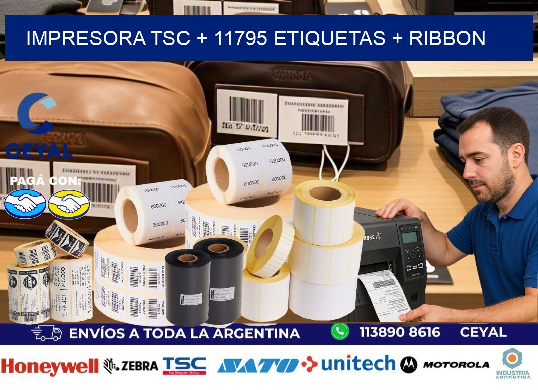 impresora TSC + 11795 etiquetas + ribbon