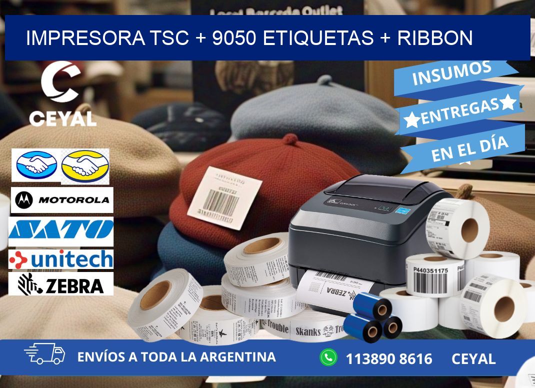 impresora TSC + 9050 etiquetas + ribbon