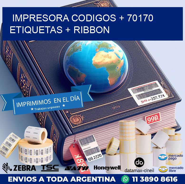 impresora codigos + 70170 etiquetas + ribbon