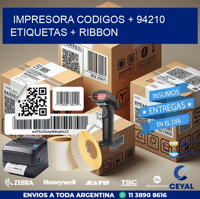impresora codigos + 94210 etiquetas + ribbon