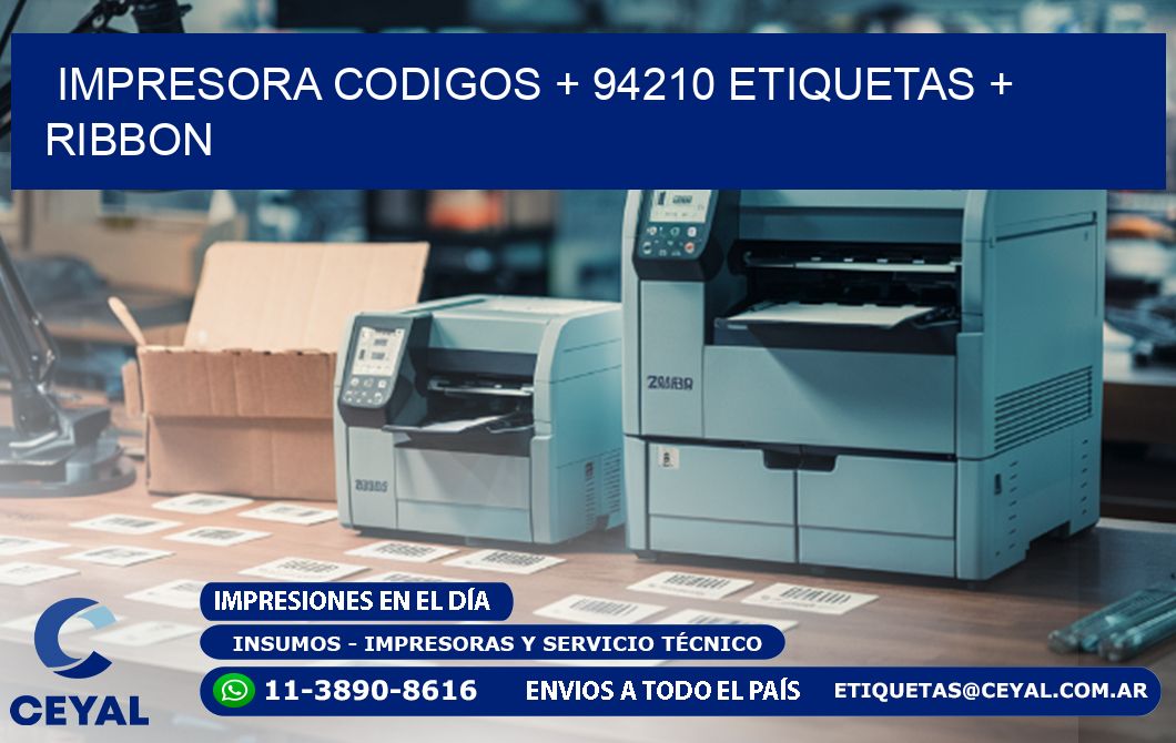 impresora codigos + 94210 etiquetas + ribbon