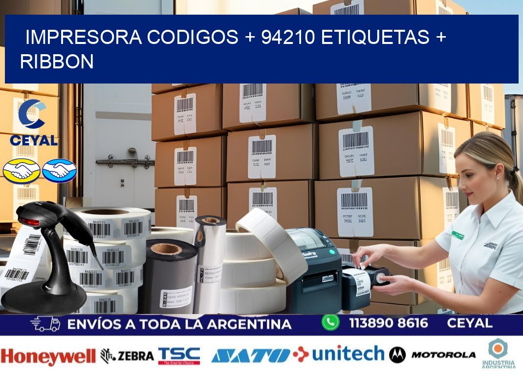 impresora codigos + 94210 etiquetas + ribbon