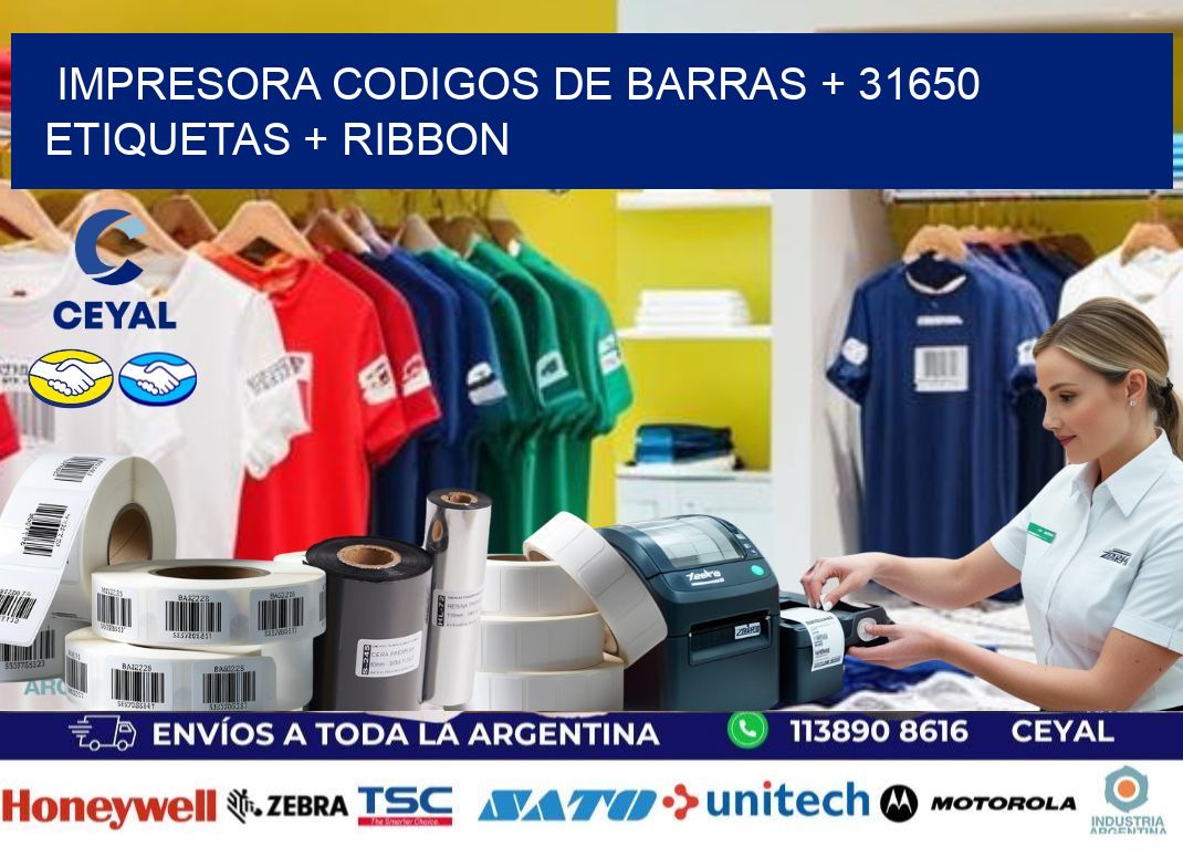 impresora codigos de barras + 31650 etiquetas + ribbon