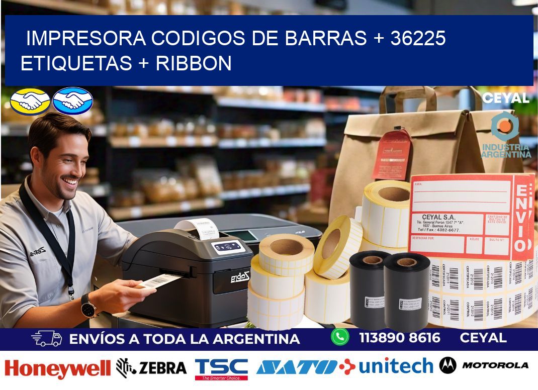 impresora codigos de barras + 36225 etiquetas + ribbon