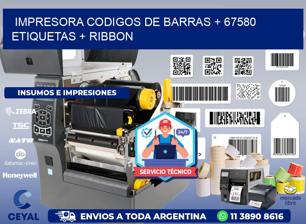 impresora codigos de barras + 67580 etiquetas + ribbon