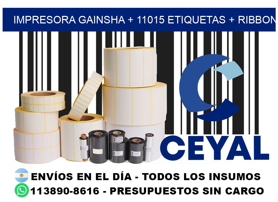 impresora gainsha + 11015 etiquetas + ribbon