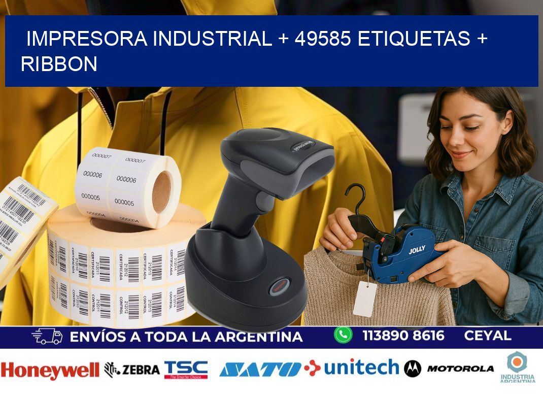 impresora industrial + 49585 etiquetas + ribbon