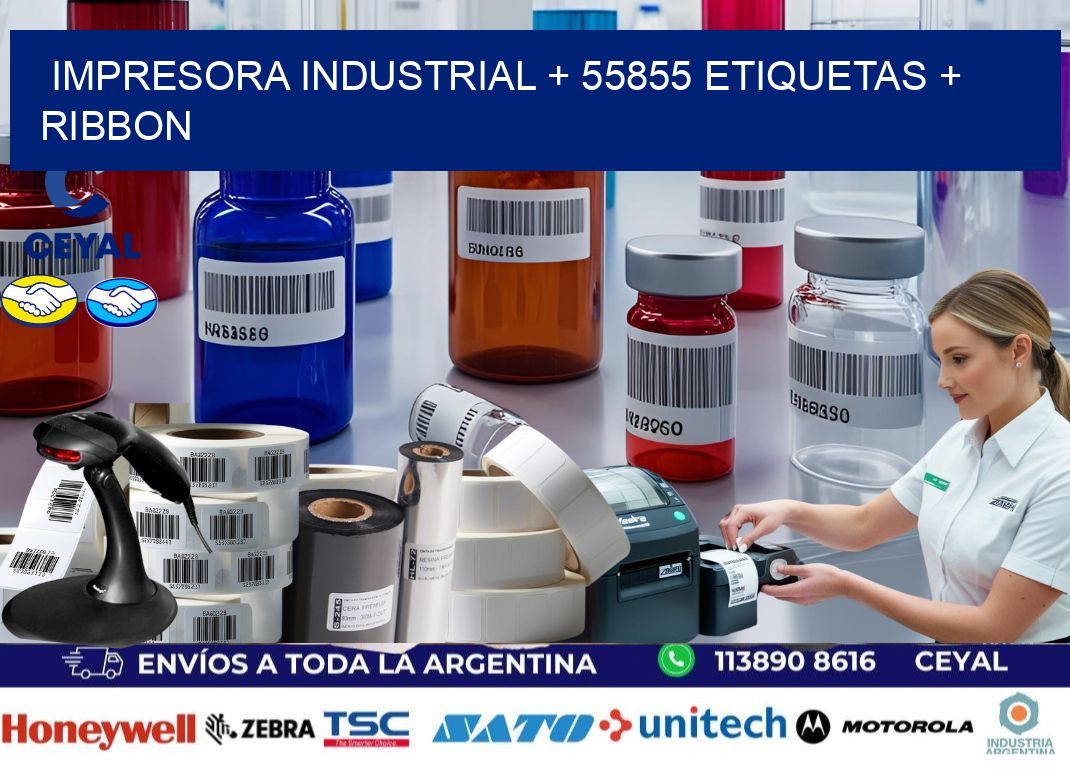 impresora industrial + 55855 etiquetas + ribbon