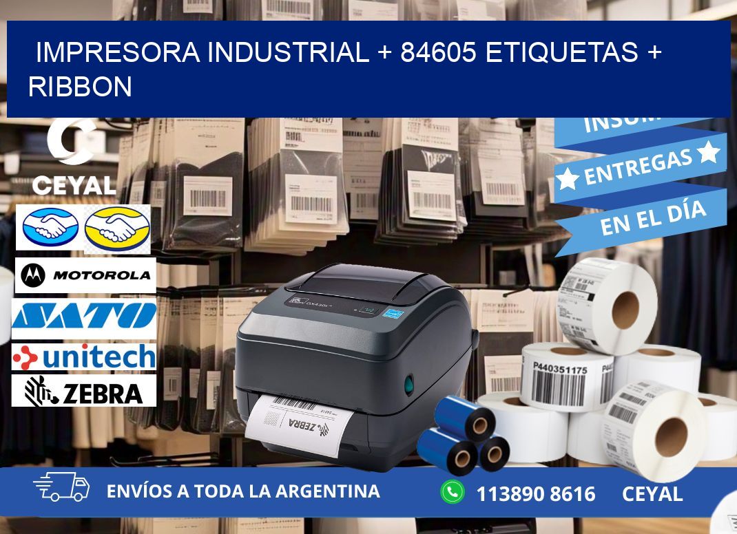 impresora industrial + 84605 etiquetas + ribbon