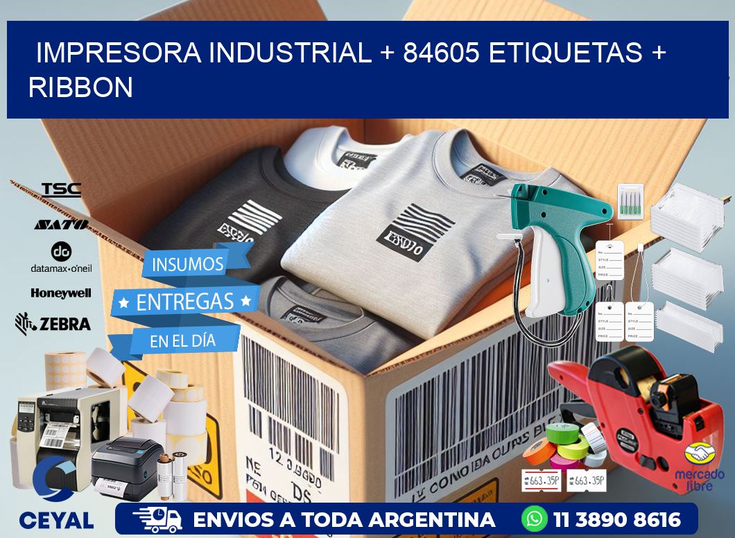 impresora industrial + 84605 etiquetas + ribbon