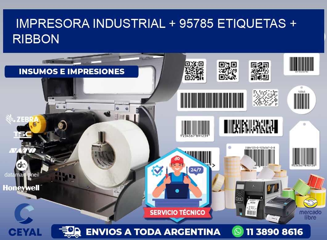 impresora industrial + 95785 etiquetas + ribbon