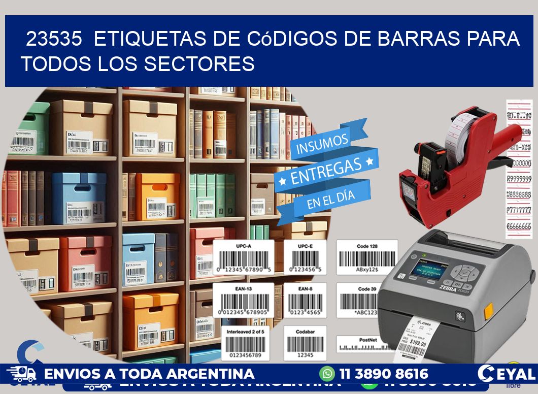 ️23535  Etiquetas de Códigos de Barras para Todos los Sectores