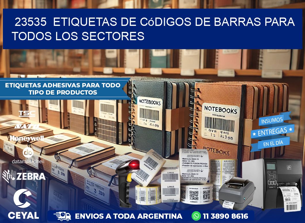 ️23535  Etiquetas de Códigos de Barras para Todos los Sectores