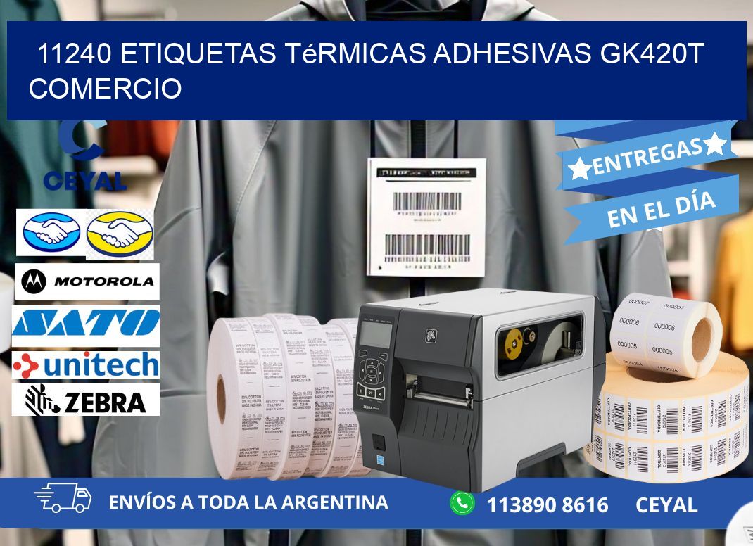 11240 etiquetas térmicas adhesivas gk420t comercio
