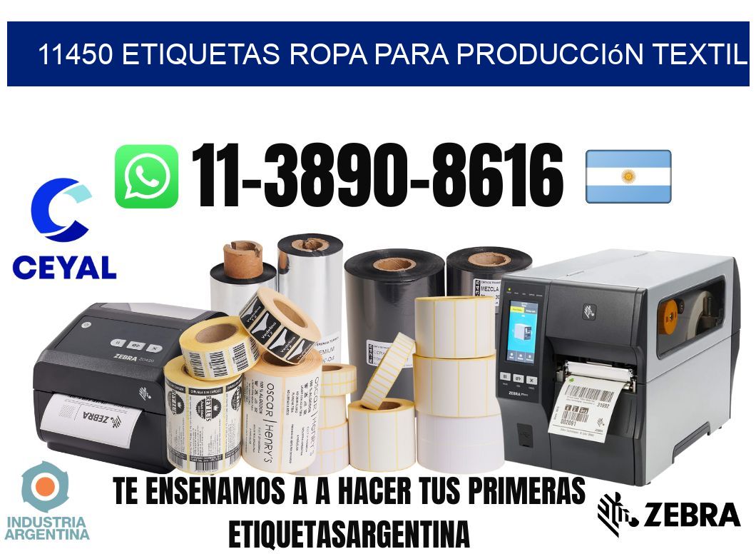 11450 Etiquetas ropa para producción textil