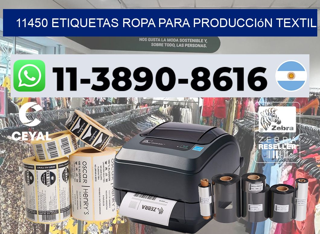 11450 Etiquetas ropa para producción textil
