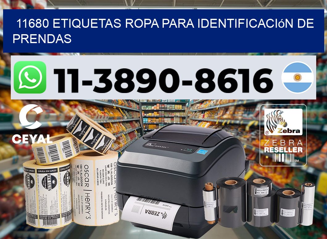 11680 Etiquetas ropa para identificación de prendas