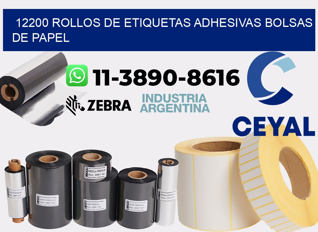 12200 rollos de etiquetas adhesivas bolsas de papel