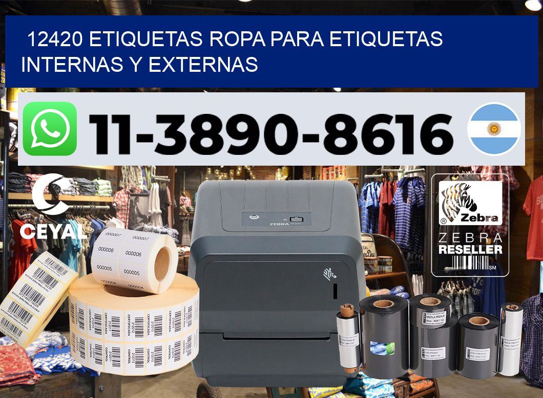 12420 Etiquetas ropa para etiquetas internas y externas