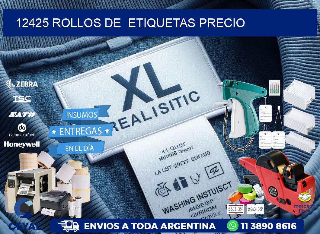 12425 rollos de etiquetas precio