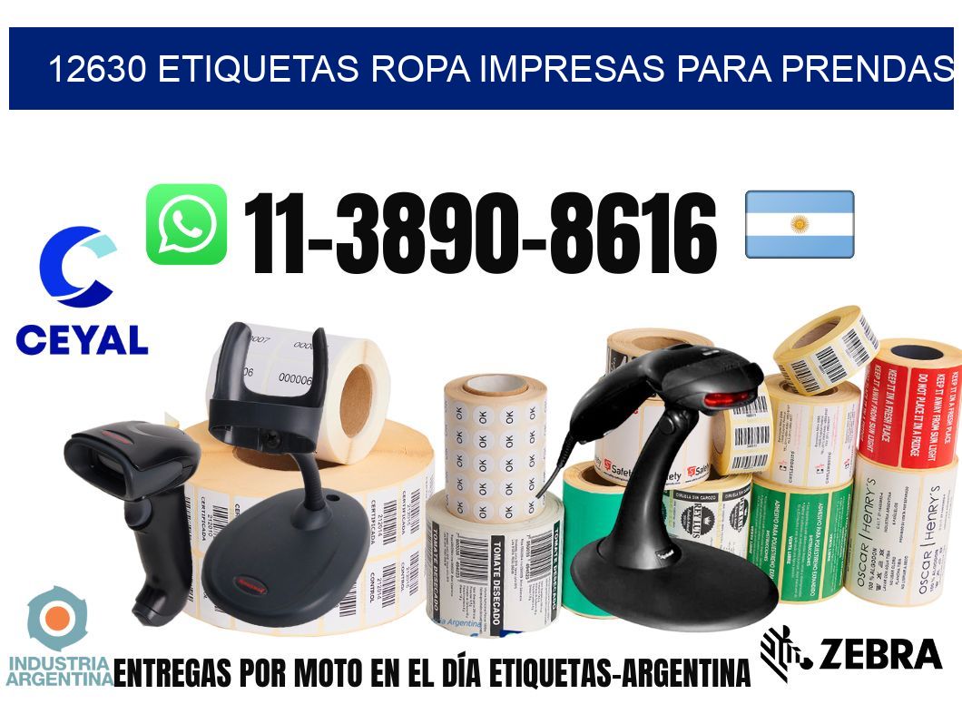 12630 Etiquetas ropa impresas para prendas