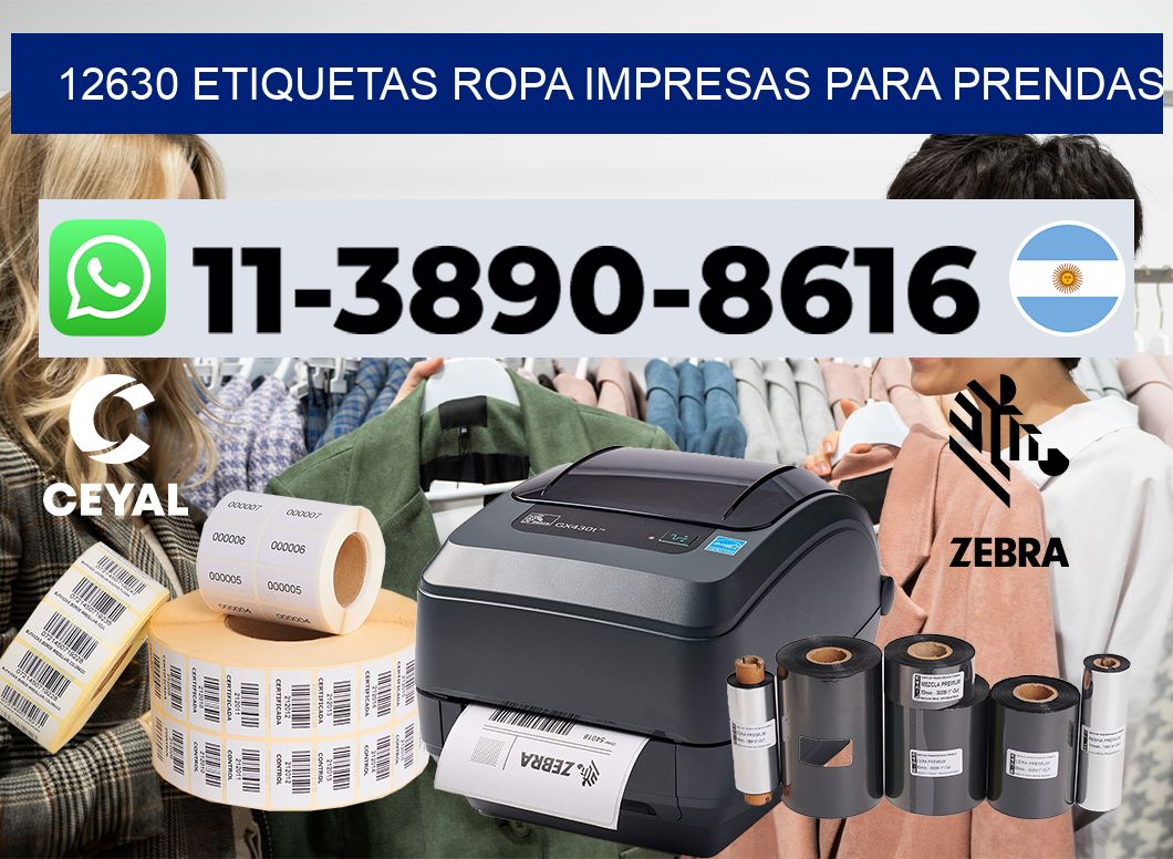 12630 Etiquetas ropa impresas para prendas