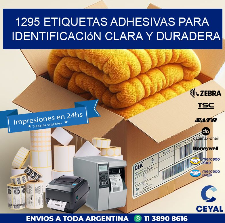 1295 Etiquetas adhesivas para identificación clara y duradera