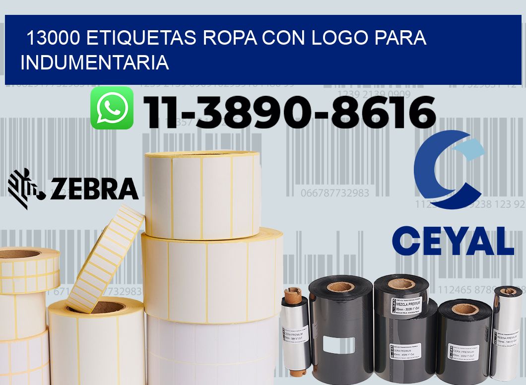 13000 Etiquetas ropa con logo para indumentaria
