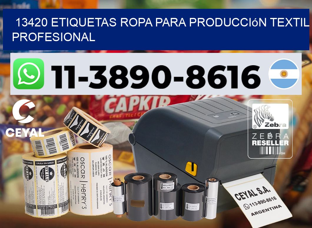 13420 Etiquetas ropa para producción textil profesional