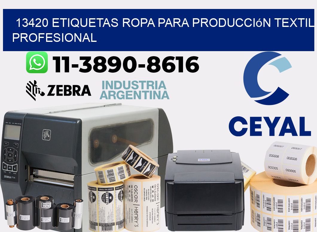 13420 Etiquetas ropa para producción textil profesional