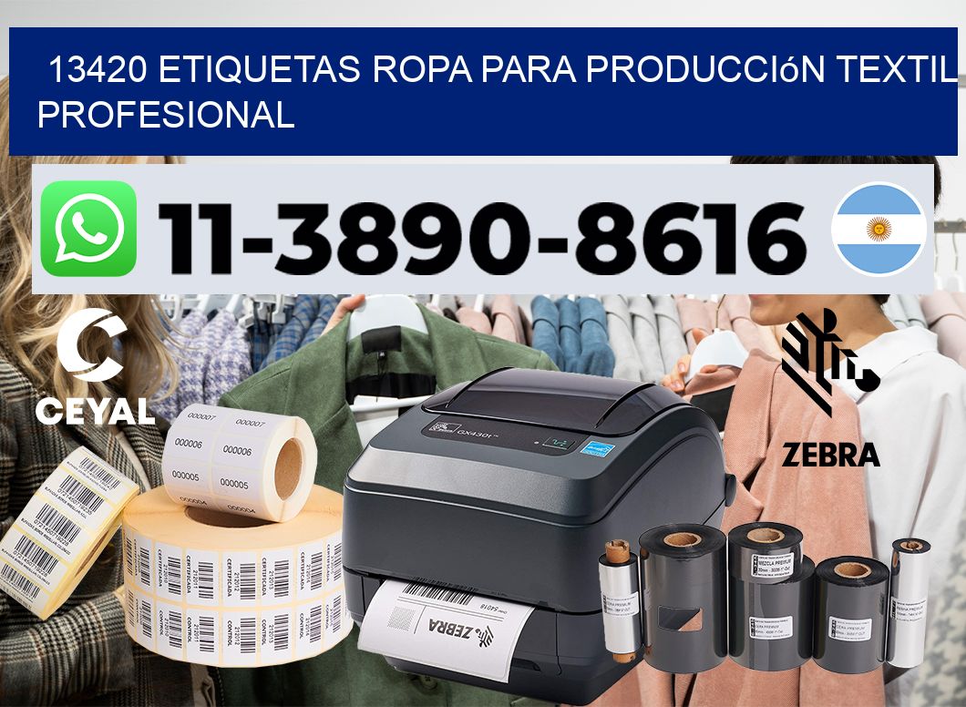 13420 Etiquetas ropa para producción textil profesional