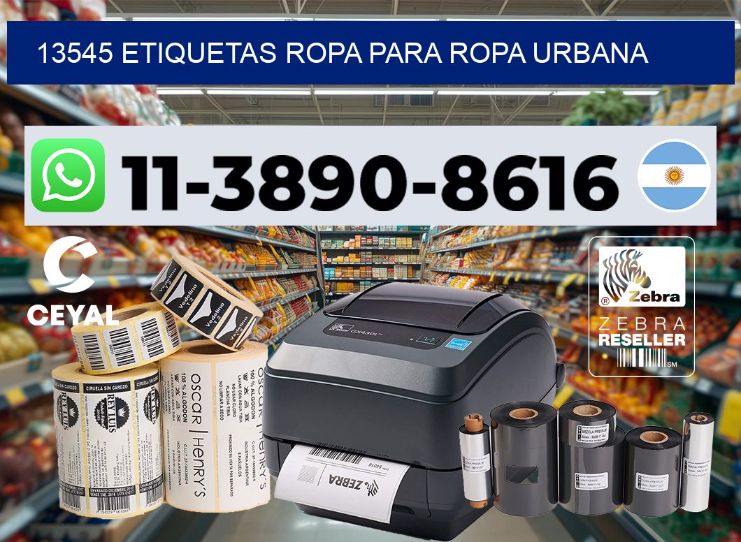 13545 Etiquetas ropa para ropa urbana