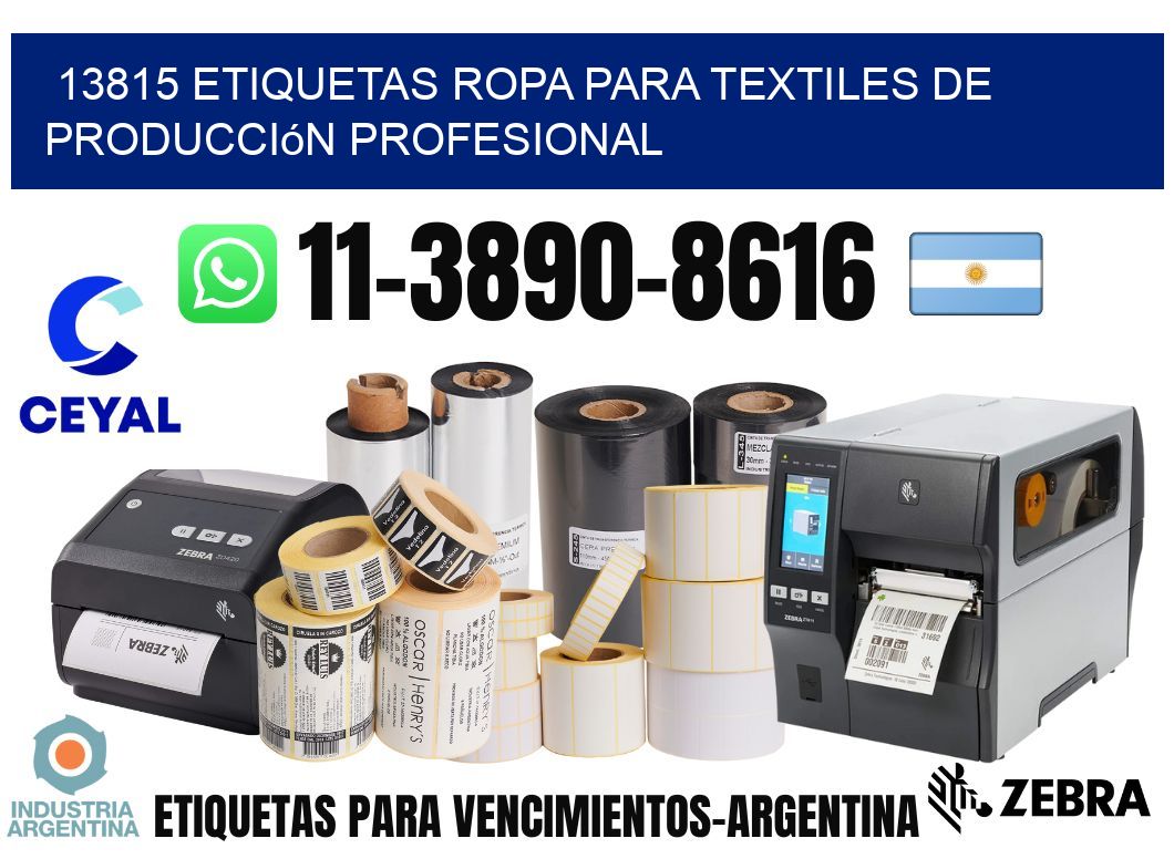 13815 Etiquetas ropa para textiles de producción profesional