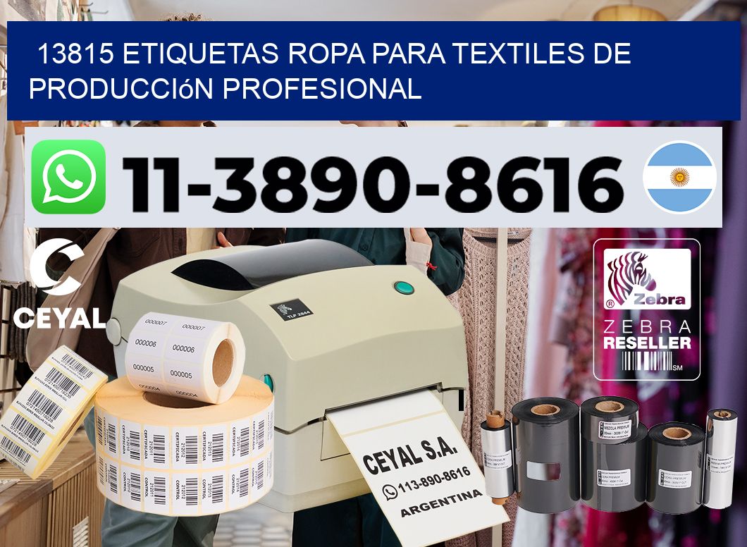 13815 Etiquetas ropa para textiles de producción profesional