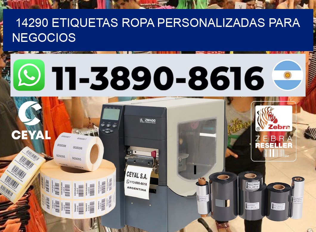 14290 Etiquetas ropa personalizadas para negocios