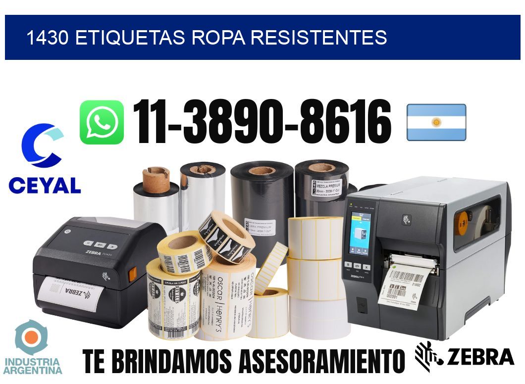 1430 Etiquetas ropa resistentes