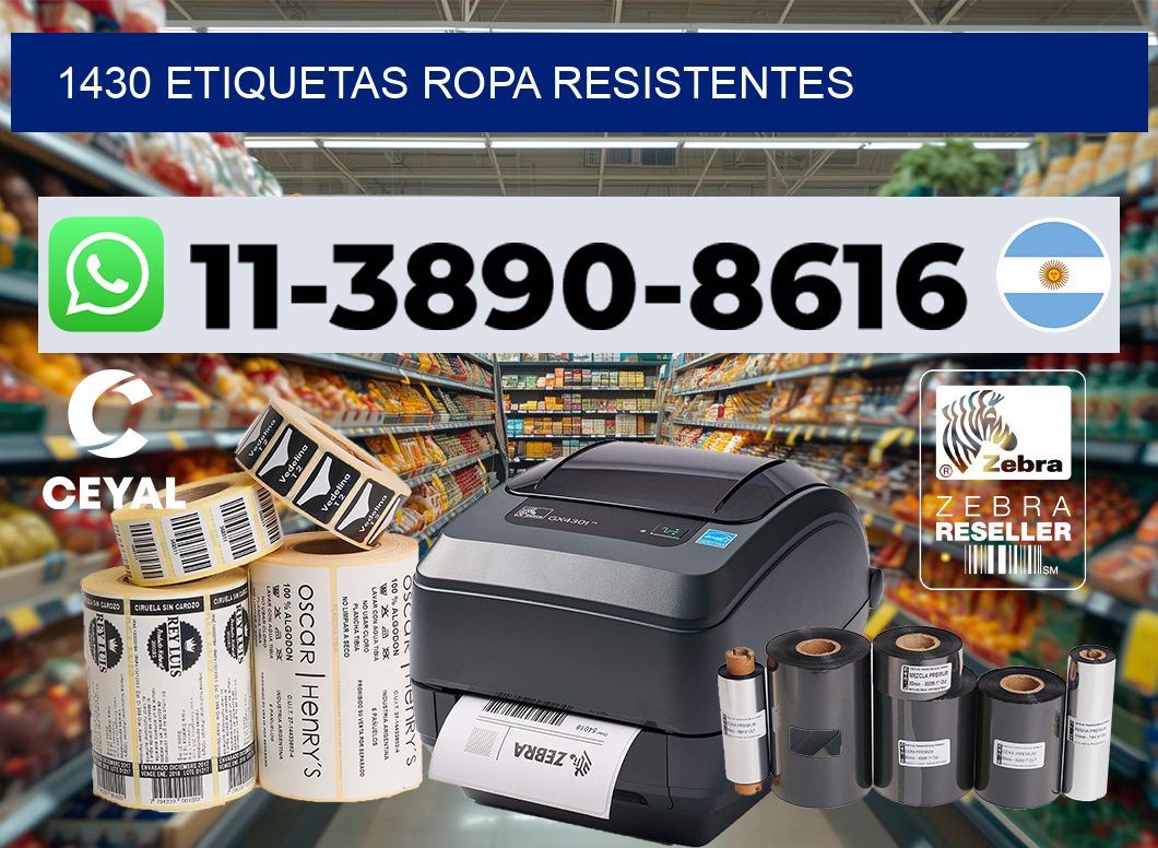 1430 Etiquetas ropa resistentes