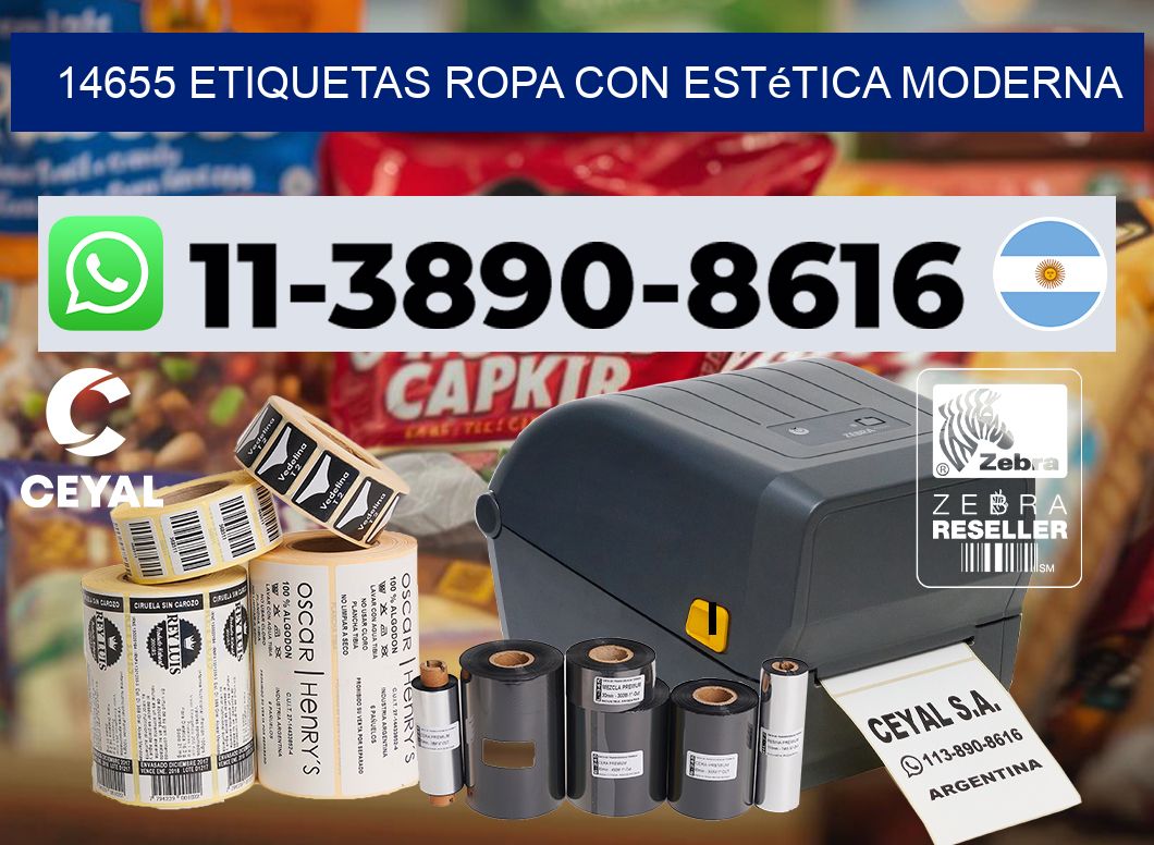 14655 Etiquetas ropa con estética moderna